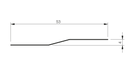 Lindab C2SRP – tvärsnitt, bredd 53 mm och nivåskillnad 4 mm