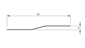 Lindab C2SRP – tvärsnitt, bredd 53 mm och nivåskillnad 4 mm
