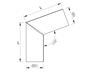 Skarp rörböj 70 grader BKS - 0